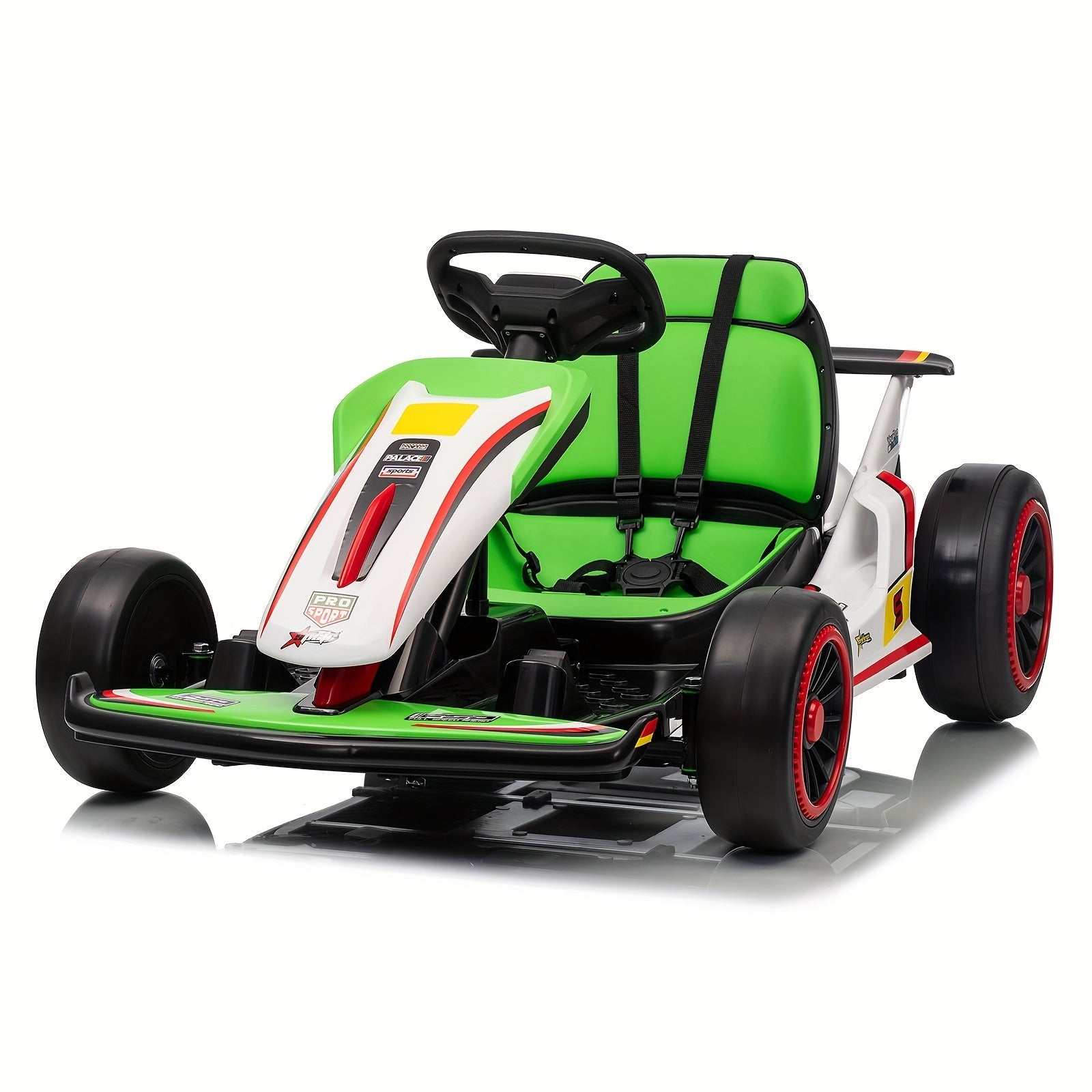 MUKIDY 24V Electric Go Kart, Drift Cart for 6- Kids Valentine'S Day Gifts, Battery Powered Outdoor Ride on Toy Electric Go Kart, with Soft Start, Music And Safety Belt