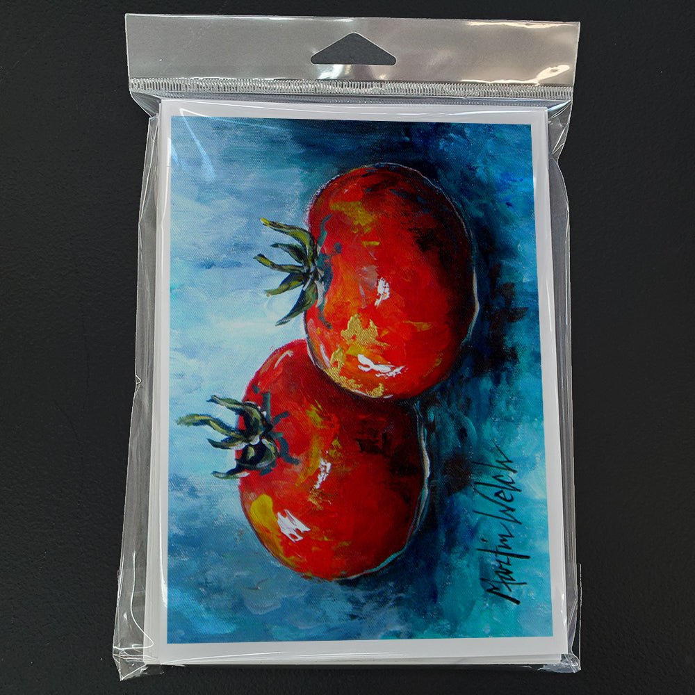 Vegetables - Tomatoes Red Toes Greeting Cards Pack of 8 Blank Cards with Envelopes Whimsical A7 Size 5x7