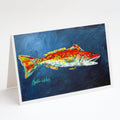 Fish - Red Fish Red for Jarett Greeting Cards Pack of 8 Blank Cards with Envelopes Whimsical A7 Size 5x7