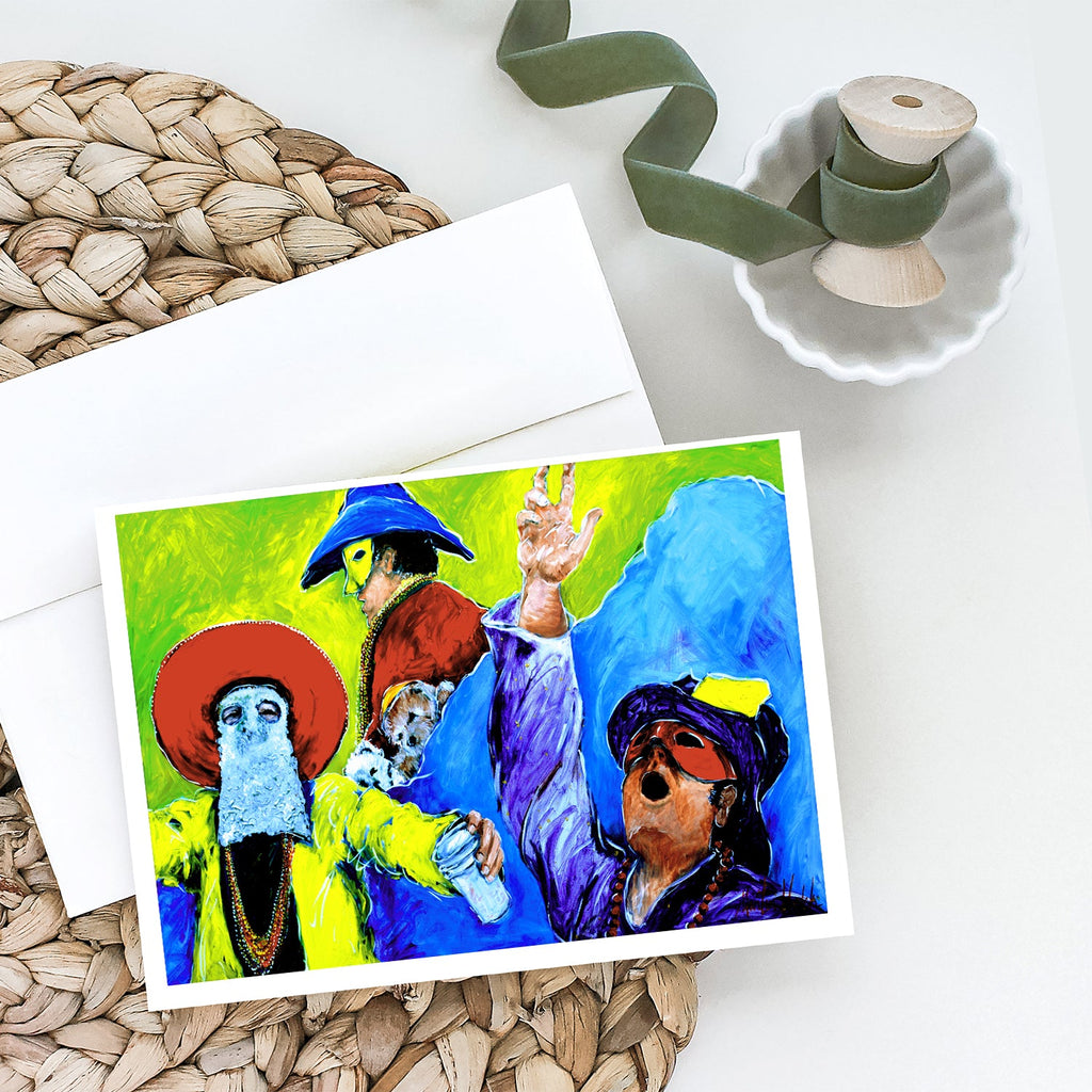 Mardi Gras Greeting Cards Pack of 8 Blank Cards with Envelopes Whimsical A7 Size 5x7