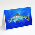 Fish Headed Downstream Greeting Cards Pack of 8 Blank Cards with Envelopes Whimsical A7 Size 5x7