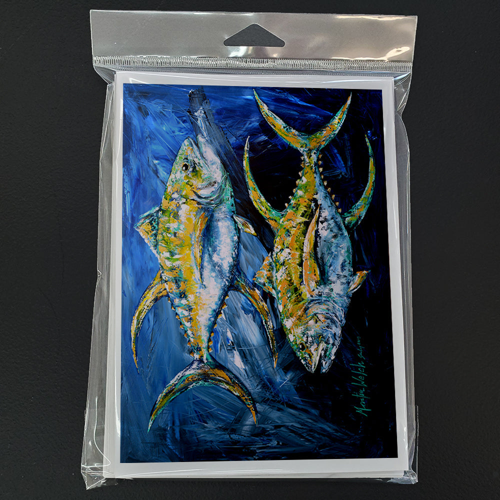 Fish - Tuna Tuna Blue Greeting Cards Pack of 8 Blank Cards with Envelopes Whimsical A7 Size 5x7