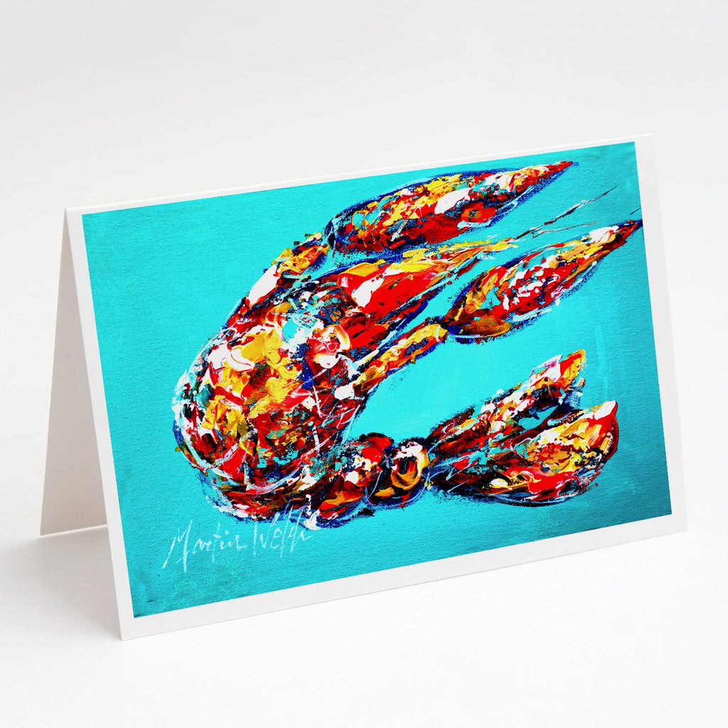 Lucy the Crawfish in blue Greeting Cards Pack of 8 Blank Cards with Envelopes Whimsical A7 Size 5x7
