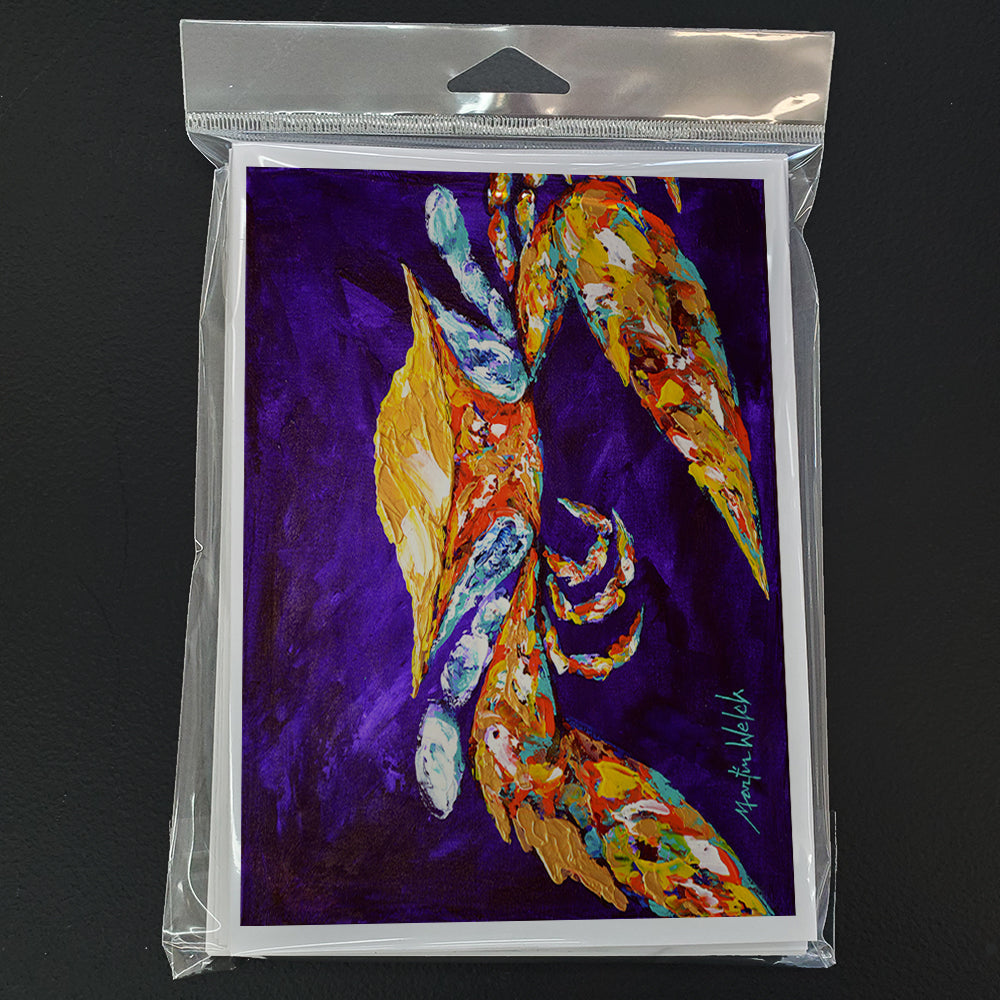 The Right Stuff Crab in Purple Greeting Cards Pack of 8 Blank Cards with Envelopes Whimsical A7 Size 5x7