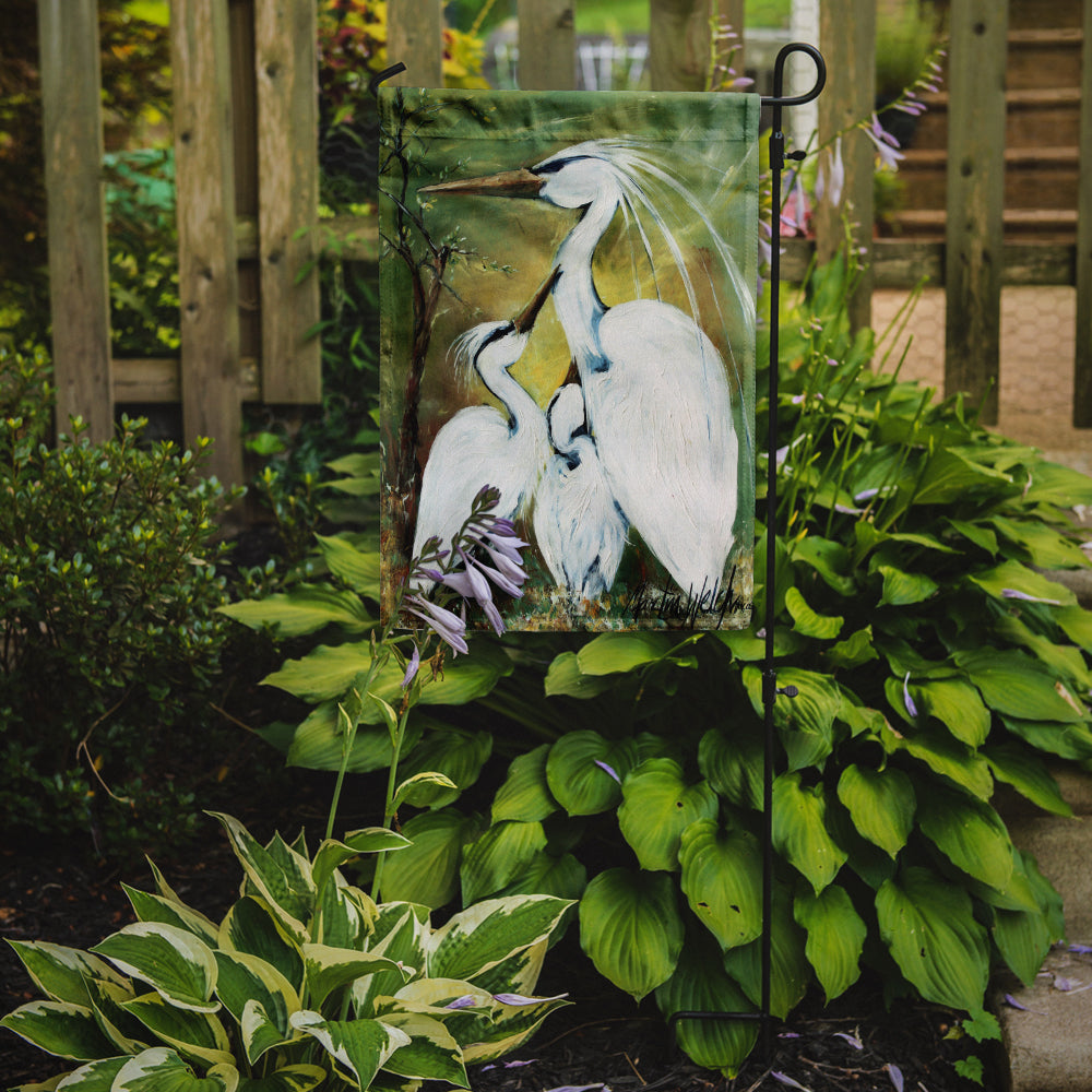 Blessing at Feeding Time Egret Family Garden Flag Mailbox Decorative Yard Banner Outside Patio Artwork for Flower Beds, Garden Size, Multicolor