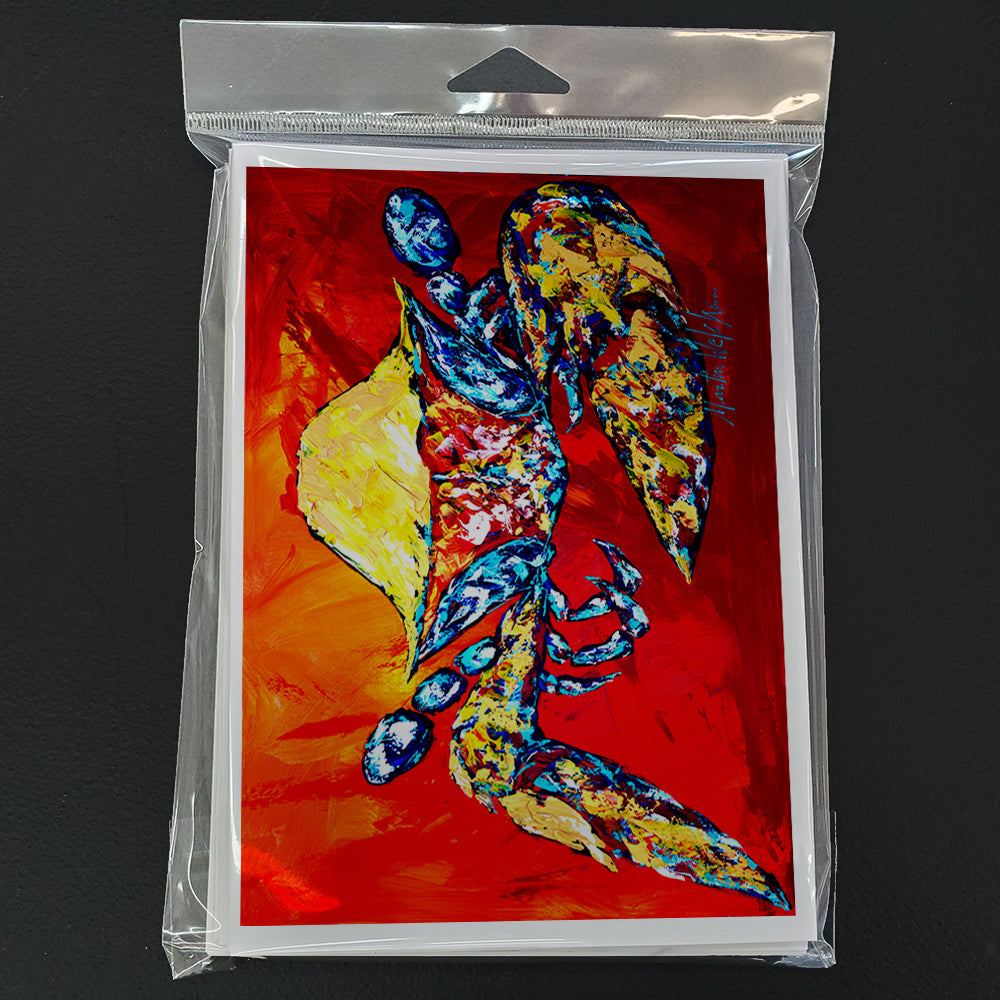 Bring it on Crab in Red Greeting Cards Pack of 8 Blank Cards with Envelopes Whimsical A7 Size 5x7