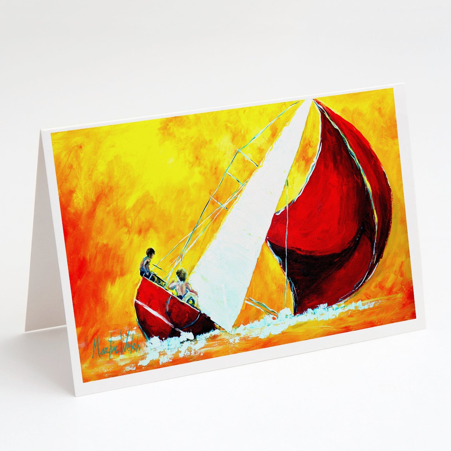 Sailboat Break Away Greeting Cards Pack of 8 Blank Cards with Envelopes Whimsical A7 Size 5x7