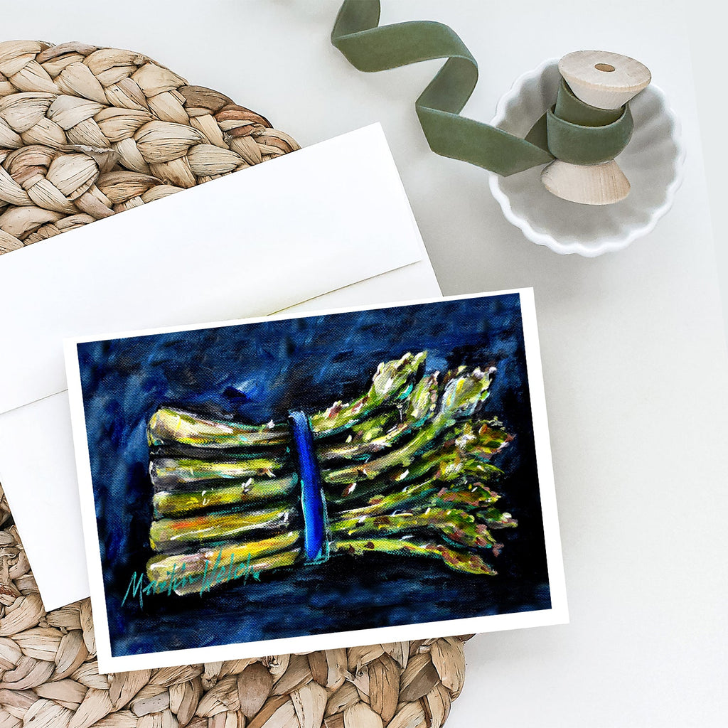 Asperagus Blew Greeting Cards Pack of 8 Blank Cards with Envelopes Whimsical A7 Size 5x7