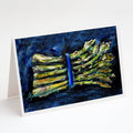 Asperagus Blew Greeting Cards Pack of 8 Blank Cards with Envelopes Whimsical A7 Size 5x7