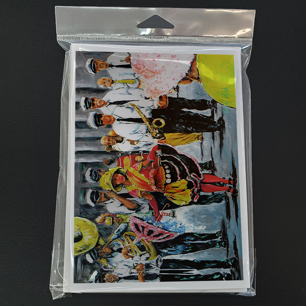 Dancing in the Streets Mardi Gras Greeting Cards Pack of 8 Blank Cards with Envelopes Whimsical A7 Size 5x7