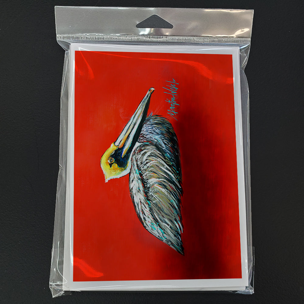 Sitting Brown Pelican Greeting Cards Pack of 8 Blank Cards with Envelopes Whimsical A7 Size 5x7
