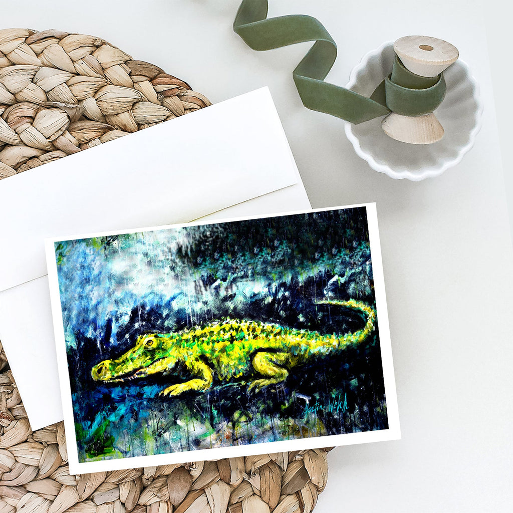 Sneaky Alligator Greeting Cards Pack of 8 Blank Cards with Envelopes Whimsical A7 Size 5x7