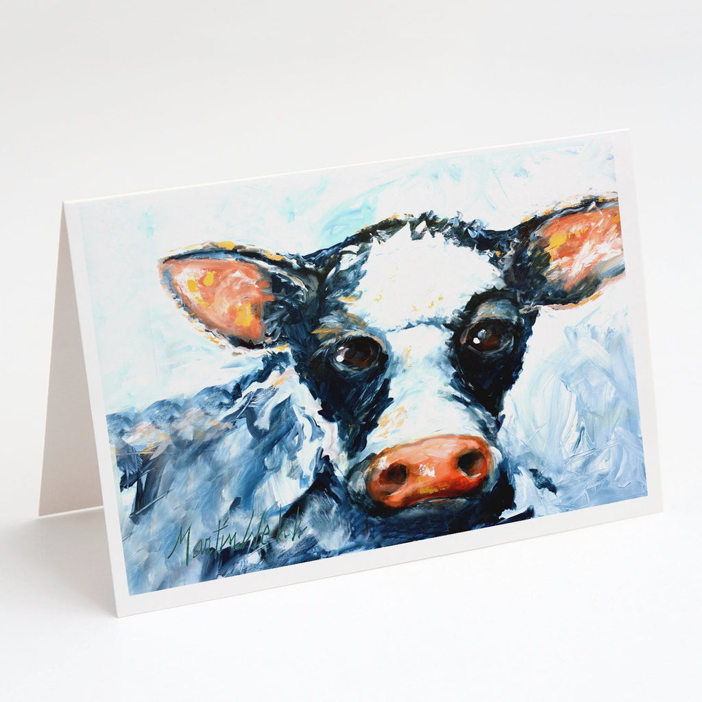 Cow Lick Black and White Cow Greeting Cards Pack of 8 Blank Cards with Envelopes Whimsical A7 Size 5x7