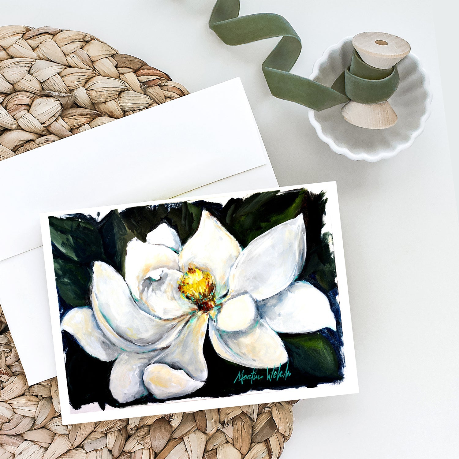 Sweet Magnolia Greeting Cards Pack of 8 Blank Cards with Envelopes Whimsical A7 Size 5x7