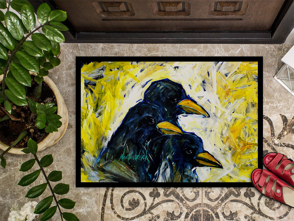 Baked In A Pie Crows Doormat Indoor Outdoor 24H X 36W Front Door Mat Rugs for Entryway, Non Slip Washable Low Pile,