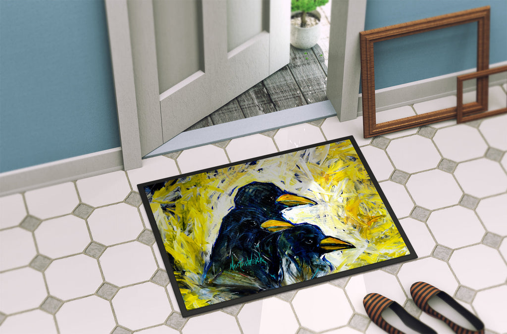 Baked In A Pie Crows Doormat Indoor Outdoor 18H X 27W Front Door Mat Rugs for Entryway, Non Slip Washable