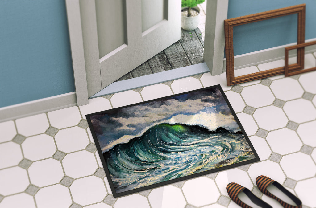 Big Blue Wave Doormat Indoor Outdoor 24H X 36W Front Door Mat Rugs for Entryway, Non Slip Washable Low Pile,