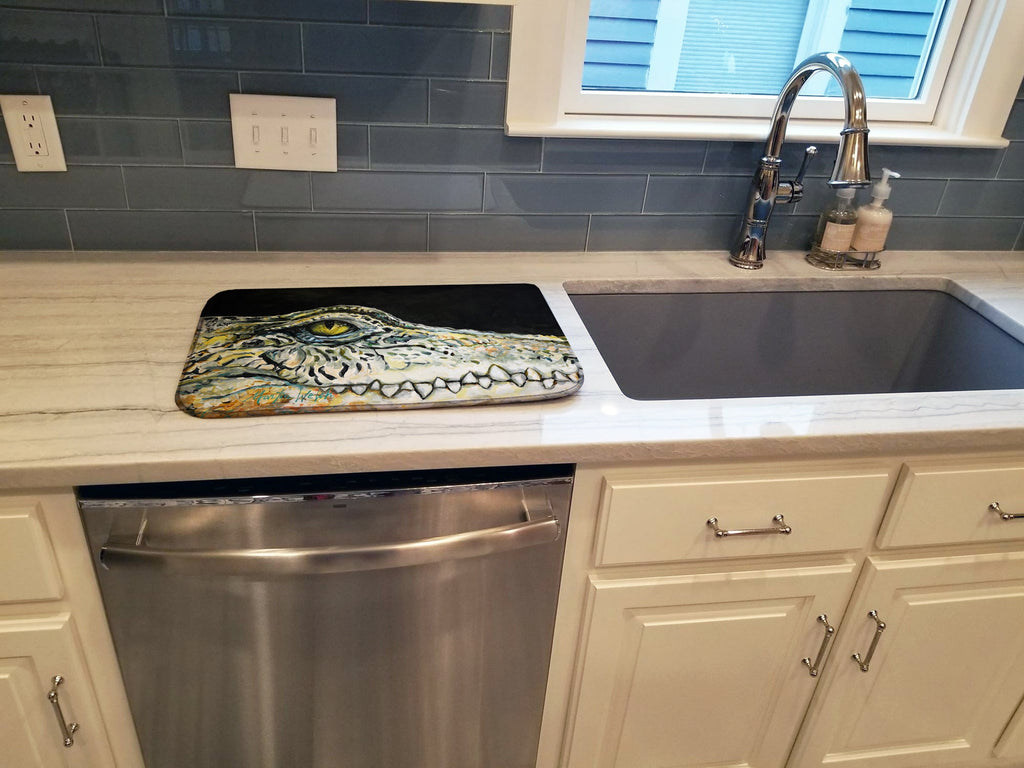 Bite Me Alligator Dish Drying Mat Absorbent Dish Drying Mat Pad for Kitchen Counter Dish Drainer Mat for Countertop, 14 x 21", Multicolor