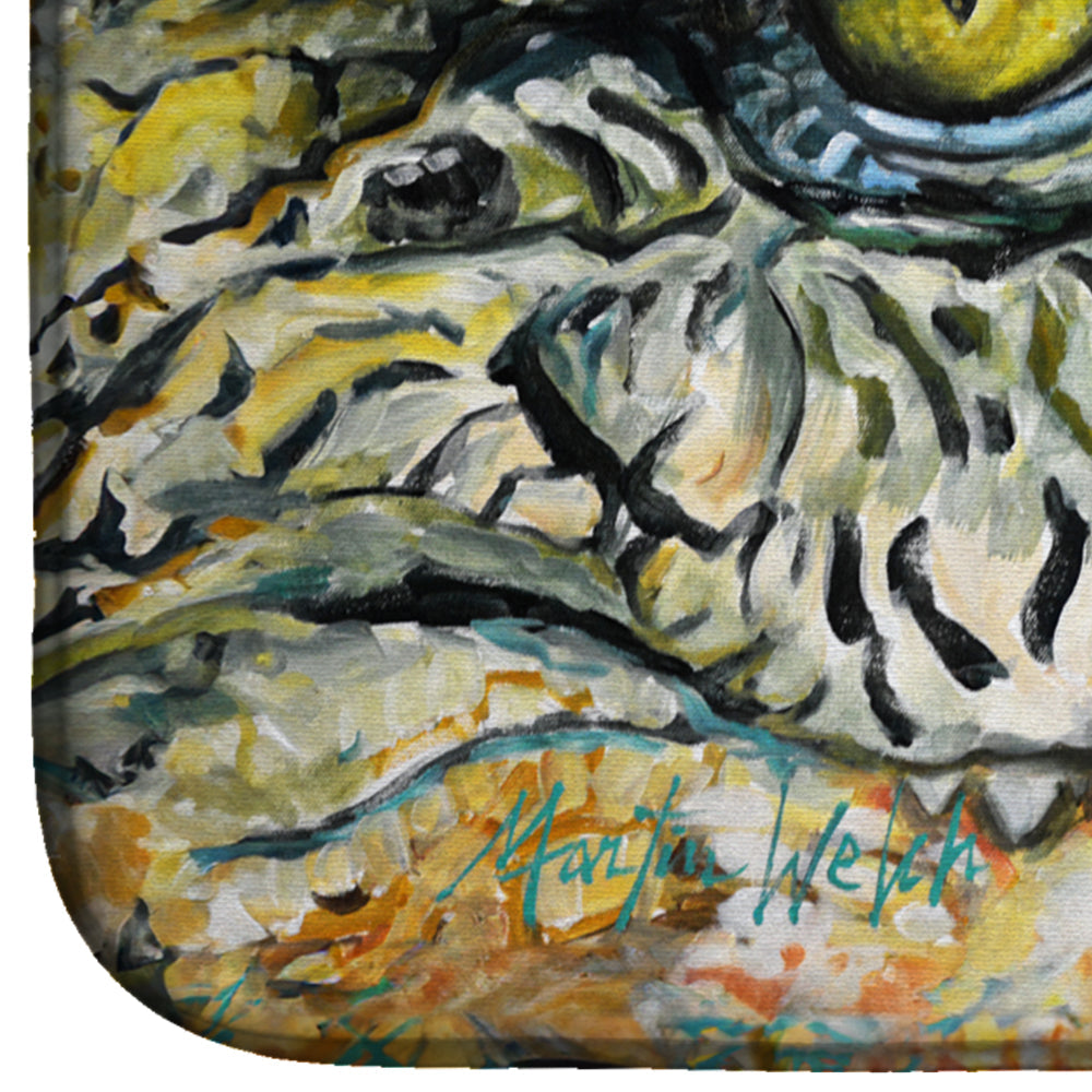 Bite Me Alligator Dish Drying Mat Absorbent Dish Drying Mat Pad for Kitchen Counter Dish Drainer Mat for Countertop, 14 x 21", Multicolor