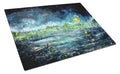 By The Moonlight Cutting Board Tempered Glass Kitchen Cutting Surface, Heat Resistant Chopping, Non-Slip Feet, Food Prep & Serving