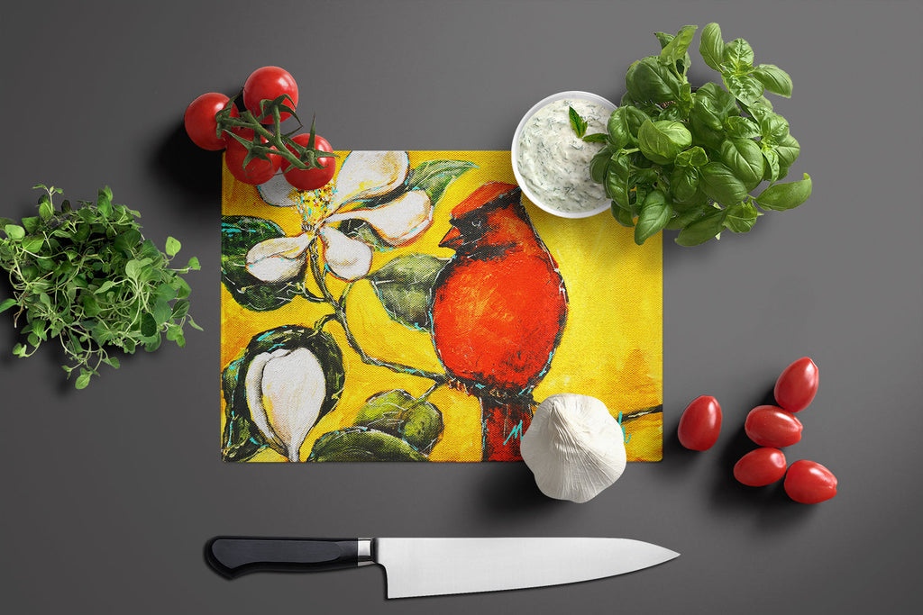 Cardinal Ochre Cutting Board Tempered Glass Kitchen Cutting Surface, Heat Resistant Chopping, Non-Slip Feet, Food Prep & Serving