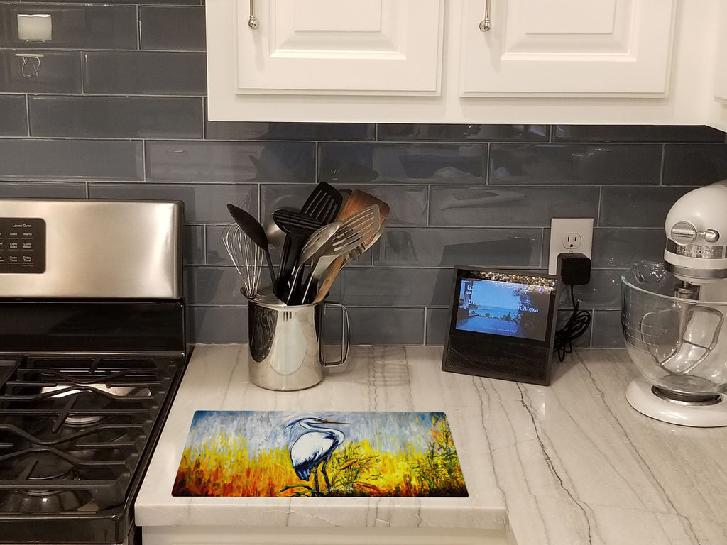 Cattin Around Heron Cutting Board Tempered Glass Kitchen Cutting Surface, Heat Resistant Chopping, Non-Slip Feet, Food Prep & Serving