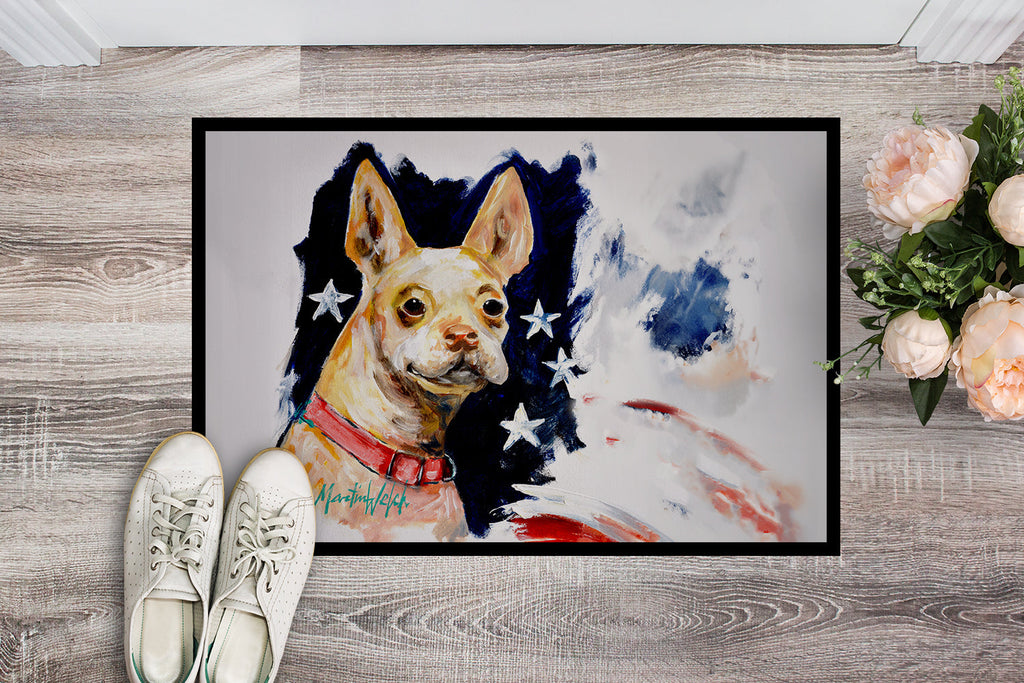 Chevy Boston Terrier Doormat Indoor Outdoor 24H X 36W Front Door Mat Rugs for Entryway, Non Slip Washable Low Pile,