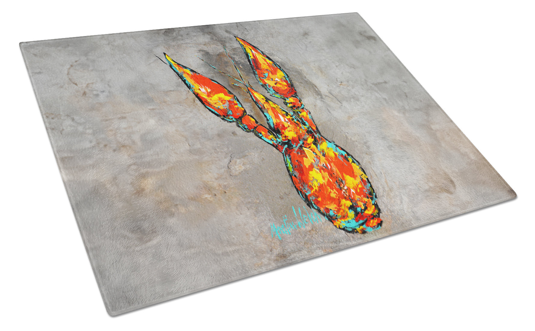 Crawfish From Arabi Cutting Board Tempered Glass Kitchen Cutting Surface, Heat Resistant Chopping, Non-Slip Feet, Food Prep & Serving