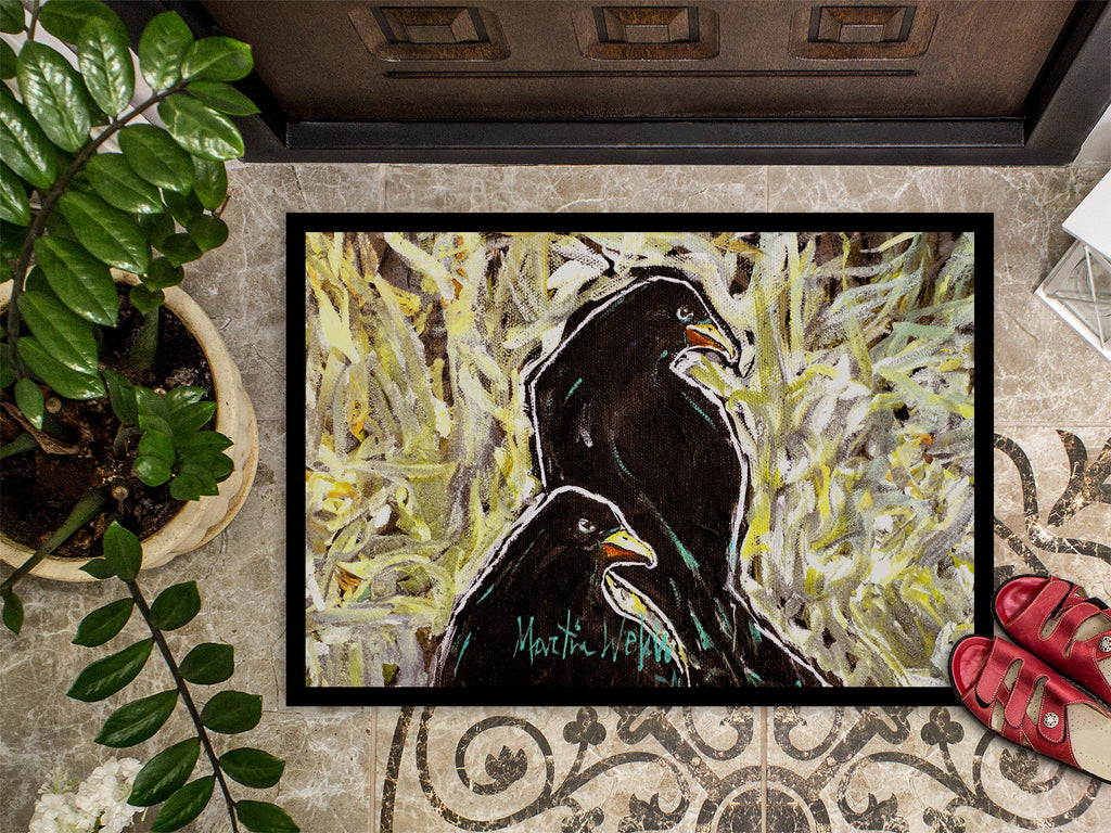 Crows Matt and Chester Doormat Indoor Outdoor 18H X 27W Front Door Mat Rugs for Entryway, Non Slip Washable