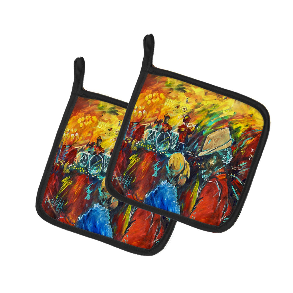 Dance Pot Holder Set of 2 Heat Resistant Quilted Hot Pads 7.5 x 7.5 Inch, Insulated Kitchen Trivets for Cooking & Baking