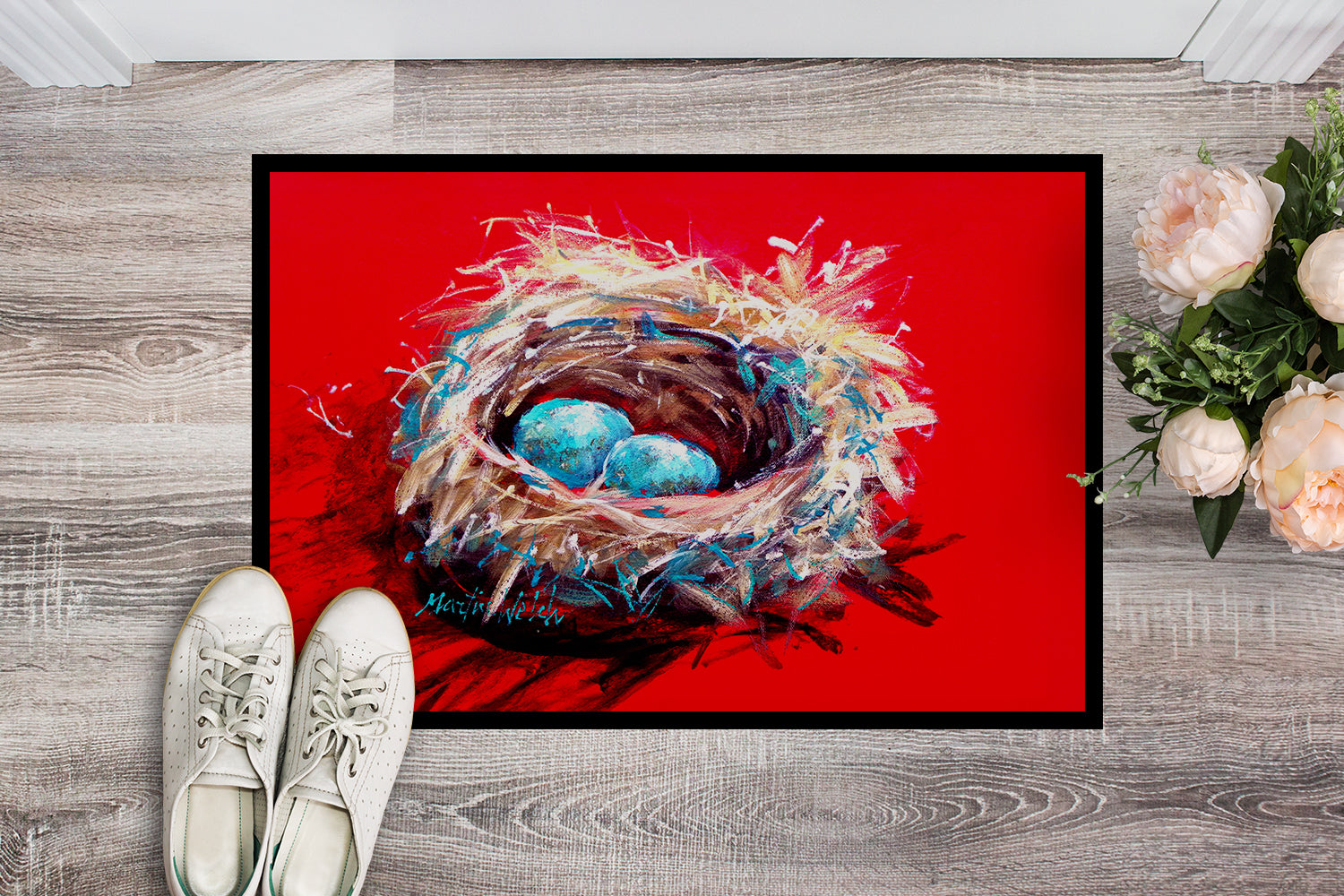 Egg-Stra Special Bird Nest Doormat Indoor Outdoor 18H X 27W Front Door Mat Rugs for Entryway, Non Slip Washable