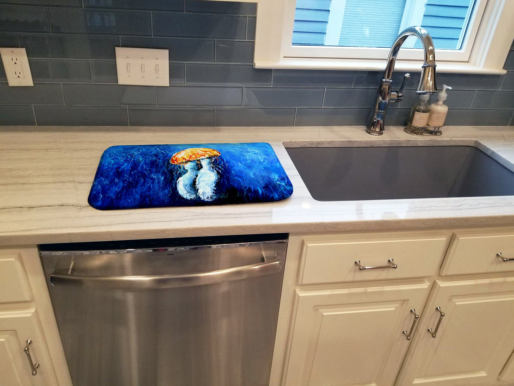 Fanta Sea Jellyfish Dish Drying Mat Absorbent Dish Drying Mat Pad for Kitchen Counter Dish Drainer Mat for Countertop, 14 x 21", Multicolor