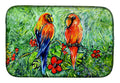 Fred and Freda Parrots Dish Drying Mat Absorbent Dish Drying Mat Pad for Kitchen Counter Dish Drainer Mat for Countertop, 14 x 21", Multicolor
