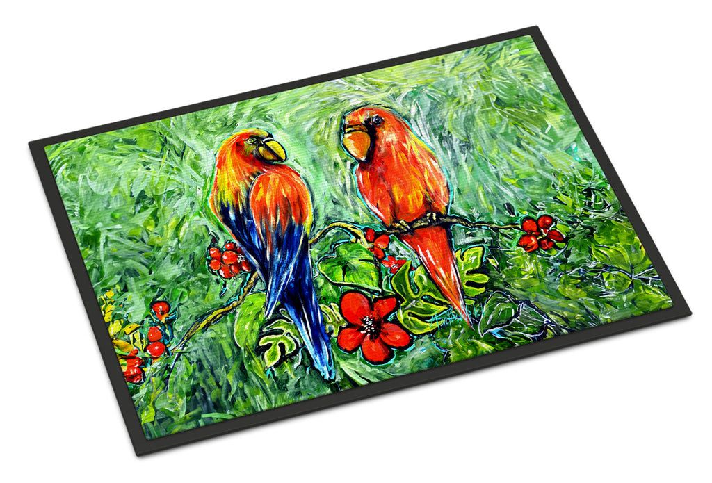 Fred and Freda Parrots Doormat Indoor Outdoor 24H X 36W Front Door Mat Rugs for Entryway, Non Slip Washable Low Pile,