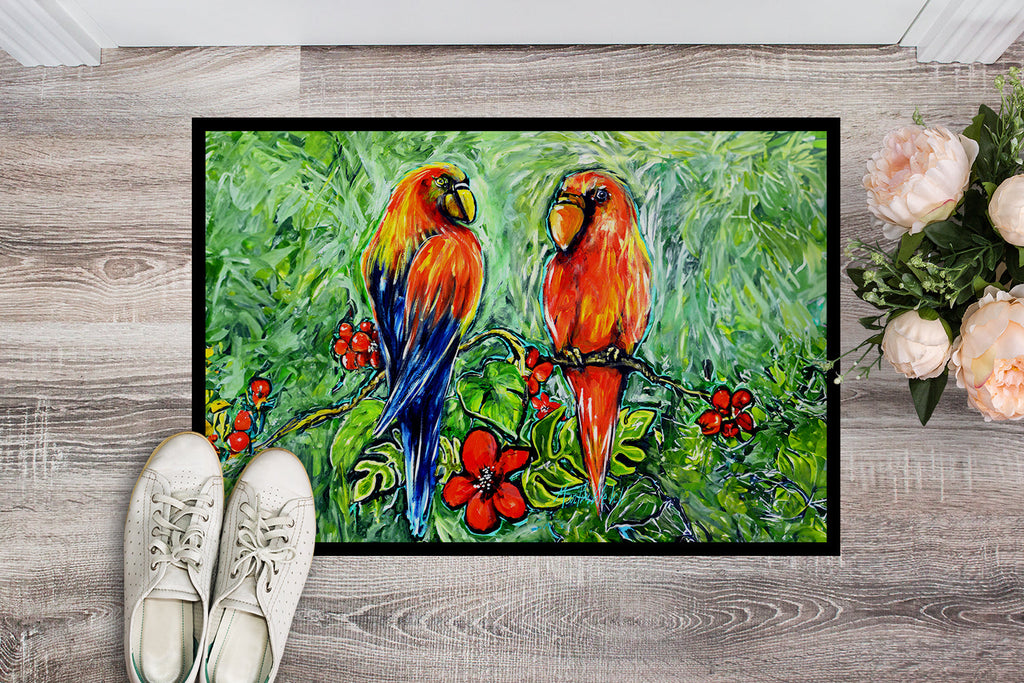 Fred and Freda Parrots Doormat Indoor Outdoor 18H X 27W Front Door Mat Rugs for Entryway, Non Slip Washable