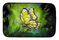 Glover Fly Sage Butterfly Dish Drying Mat Absorbent Dish Drying Mat Pad for Kitchen Counter Dish Drainer Mat for Countertop, 14 x 21", Multicolor