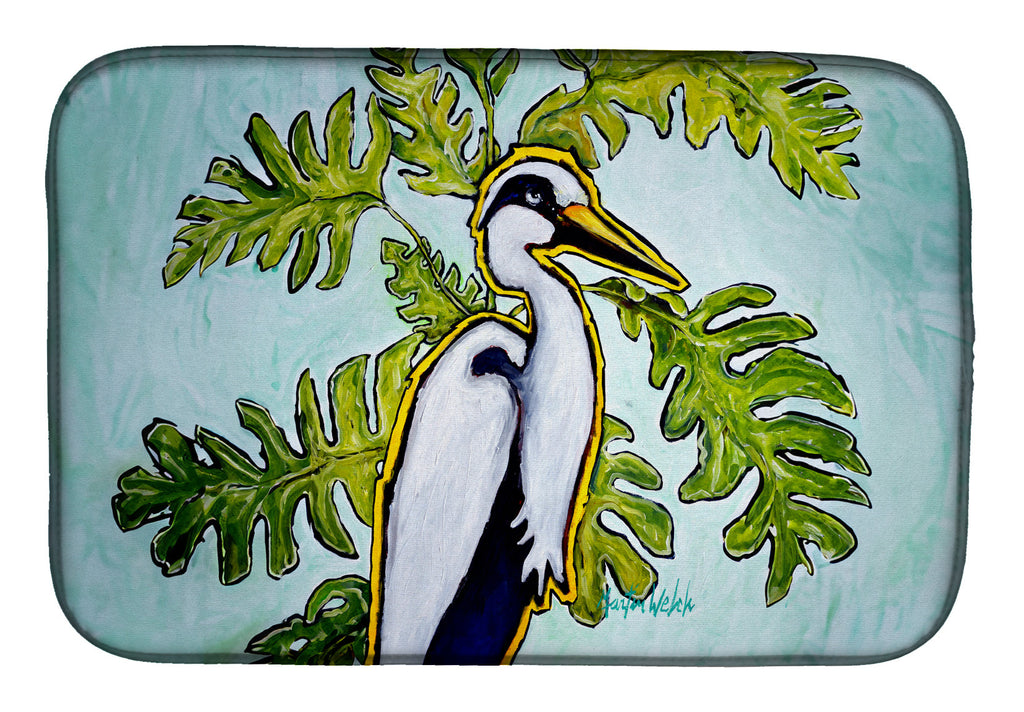 Jungle Fever Heron Dish Drying Mat Absorbent Dish Drying Mat Pad for Kitchen Counter Dish Drainer Mat for Countertop, 14 x 21", Multicolor