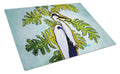 Jungle Fever Heron Cutting Board Tempered Glass Kitchen Cutting Surface, Heat Resistant Chopping, Non-Slip Feet, Food Prep & Serving