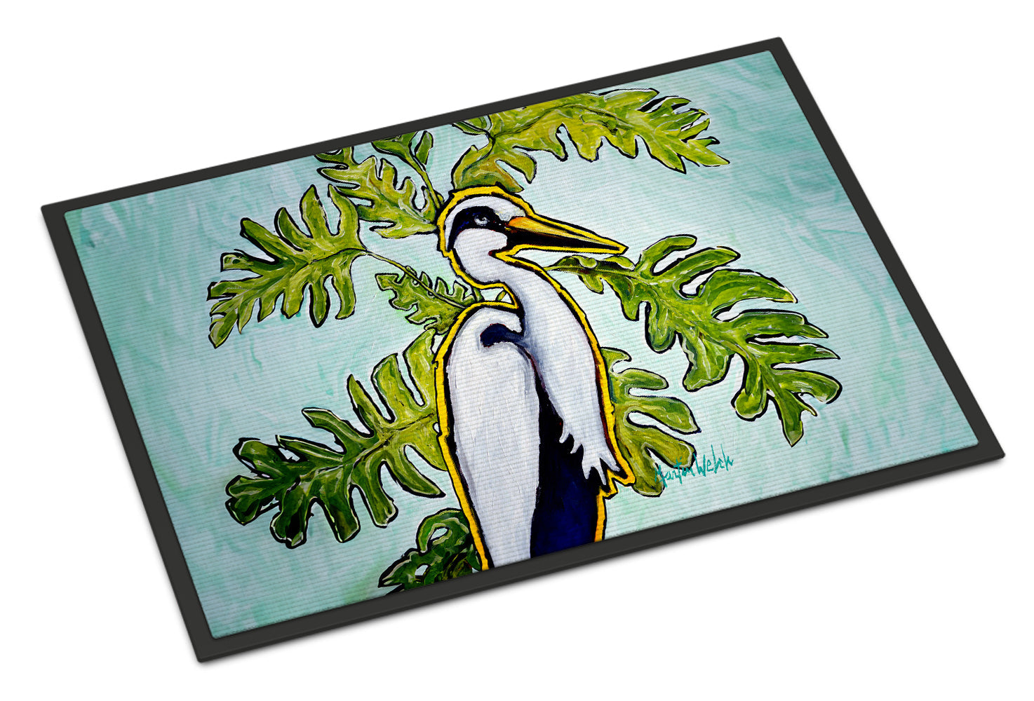 Jungle Fever Heron Doormat Indoor Outdoor 18H X 27W Front Door Mat Rugs for Entryway, Non Slip Washable