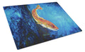 Katy Red Red Fish Cutting Board Tempered Glass Kitchen Cutting Surface, Heat Resistant Chopping, Non-Slip Feet, Food Prep & Serving