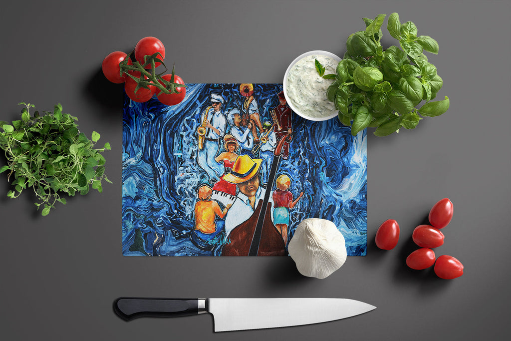 Kinda Jazzy Cutting Board Tempered Glass Kitchen Cutting Surface, Heat Resistant Chopping, Non-Slip Feet, Food Prep & Serving