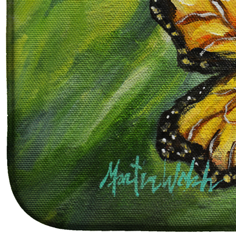Monarch Glover Fly Butterfly Dish Drying Mat Absorbent Dish Drying Mat Pad for Kitchen Counter Dish Drainer Mat for Countertop, 14 x 21", Multicolor