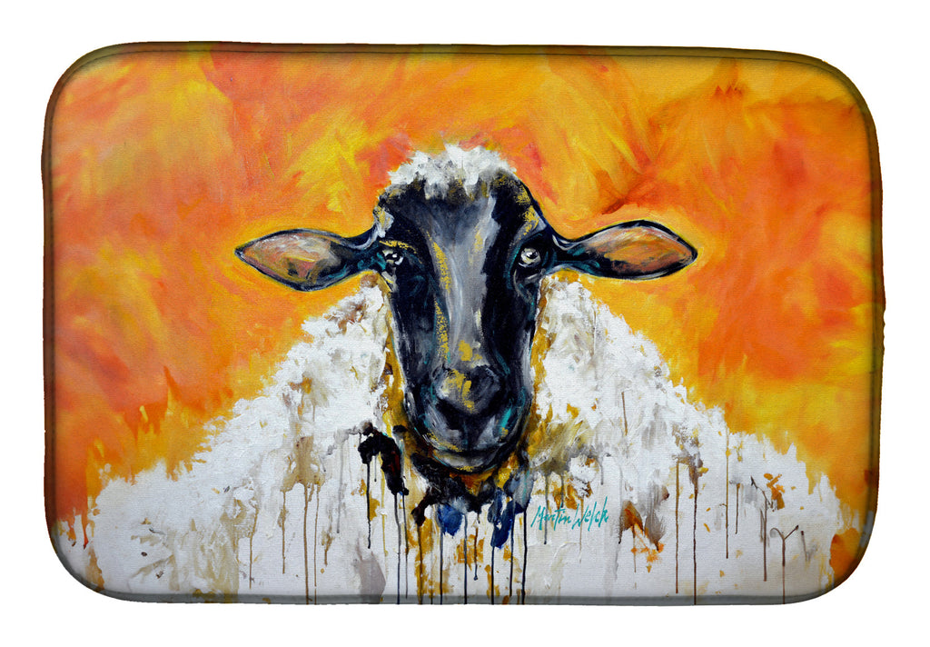 Peach Wool Sheep Dish Drying Mat Absorbent Dish Drying Mat Pad for Kitchen Counter Dish Drainer Mat for Countertop, 14 x 21", Multicolor