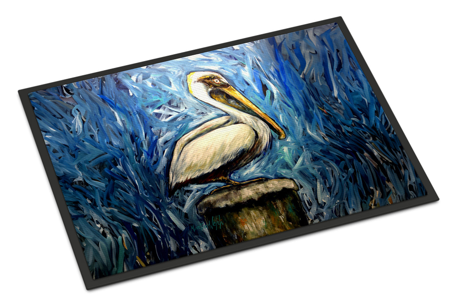 Pelican Blues Doormat Indoor Outdoor 18H X 27W Front Door Mat Rugs for Entryway, Non Slip Washable