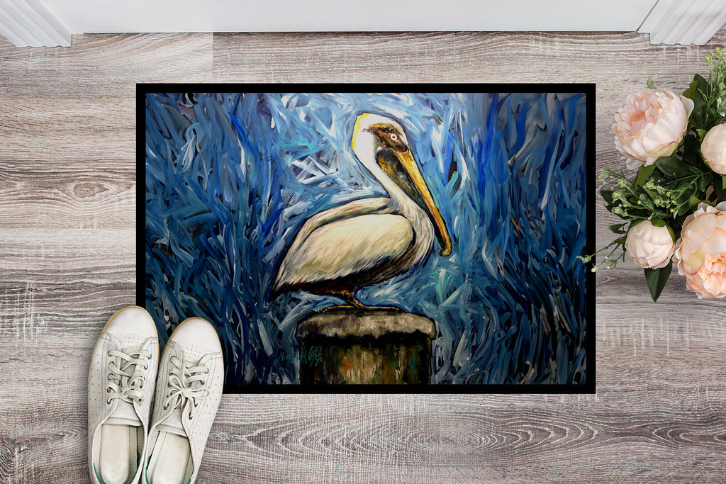 Pelican Blues Doormat Indoor Outdoor 18H X 27W Front Door Mat Rugs for Entryway, Non Slip Washable