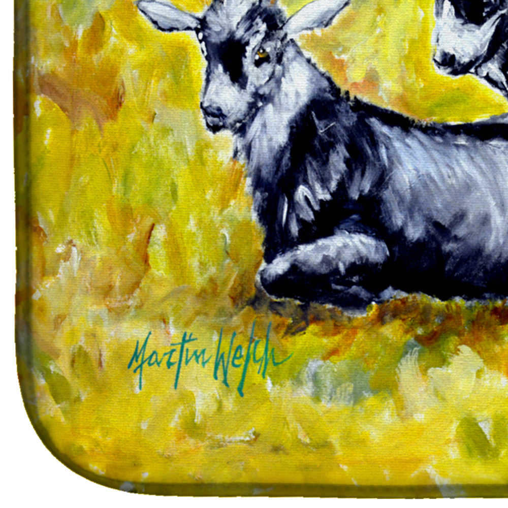 Scooter Pooter and Tooter Goats Dish Drying Mat Absorbent Dish Drying Mat Pad for Kitchen Counter Dish Drainer Mat for Countertop, 14 x 21", Multicolor