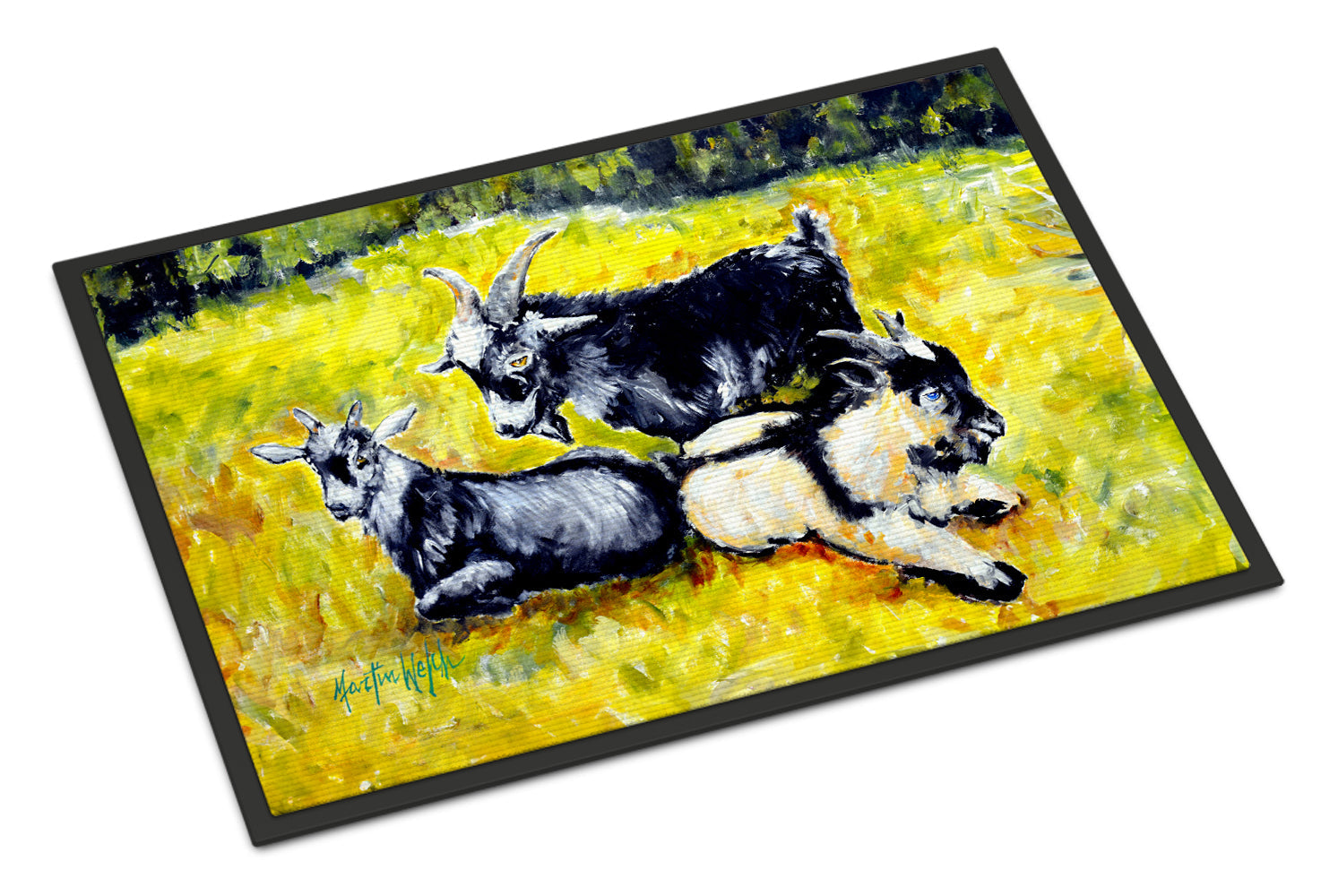 Scooter Pooter and Tooter Goats Doormat Indoor Outdoor 18H X 27W Front Door Mat Rugs for Entryway, Non Slip Washable