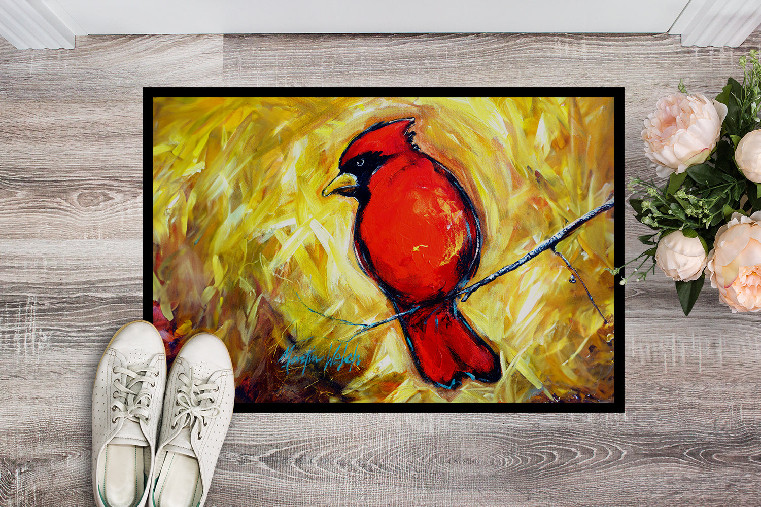 Sha Red Baba Bird Doormat Indoor Outdoor 24H X 36W Front Door Mat Rugs for Entryway, Non Slip Washable Low Pile,