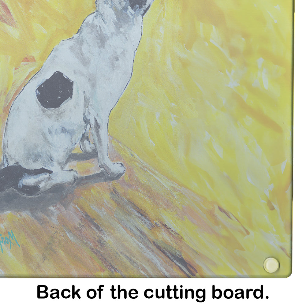 Sleeping In The Sunshine Dog Cutting Board Tempered Glass Kitchen Cutting Surface, Heat Resistant Chopping, Non-Slip Feet, Food Prep & Serving