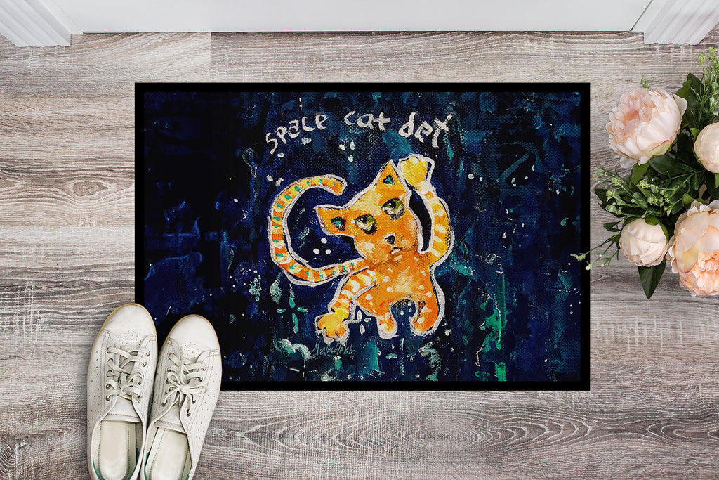 Space Cat Det Cat Doormat Indoor Outdoor 24H X 36W Front Door Mat Rugs for Entryway, Non Slip Washable Low Pile,